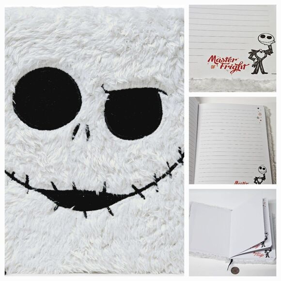 Disney Nightmare Before Christmas Jack Skellington White Furry Journal Notebook - Picture 3 of 10